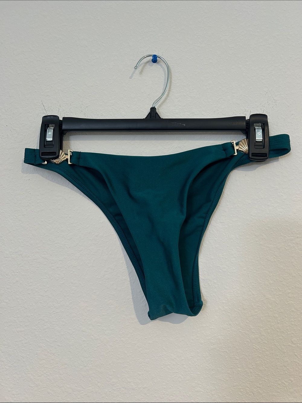 wild fable Emerald Green Bikini Bottom with Gold Shell Details